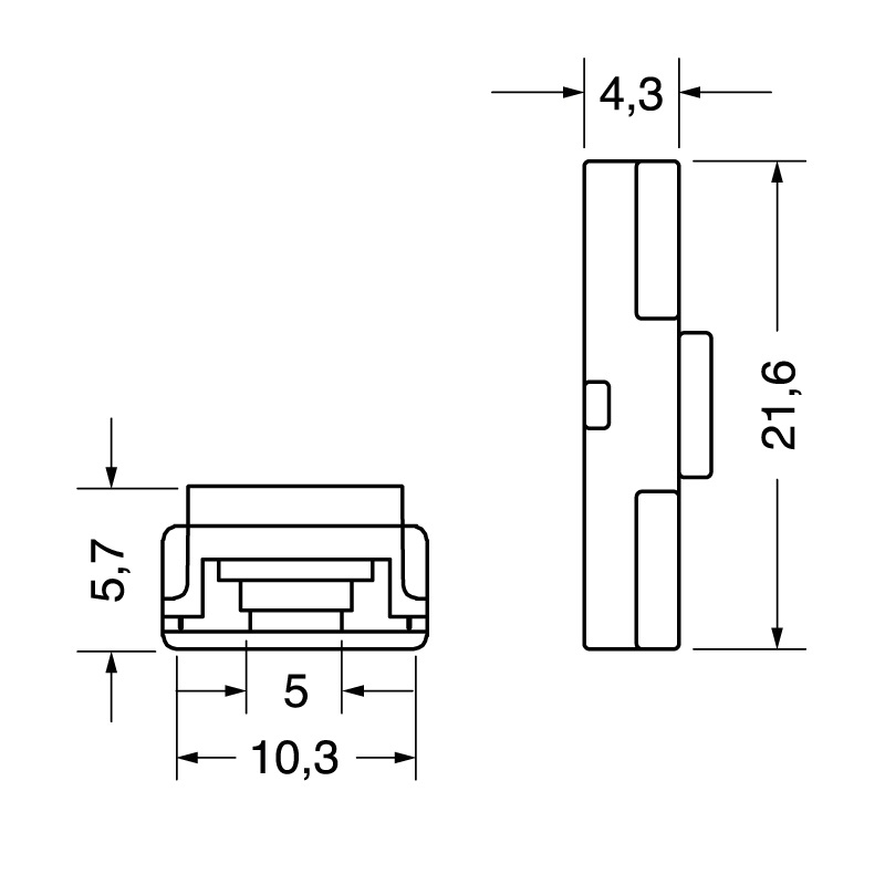 Connettore a clip 4 pin 10 mm 5 A compatto per collegamenti elettrici sicuri e rapidi