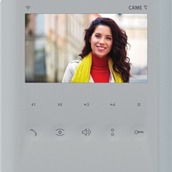 Videocitofono WiFi con display LCD 5 a colori, gestione multiutenza, controllo remoto smartphone, compatibile sistemi X1 e XIP, installazione parete residenziale e commerciale