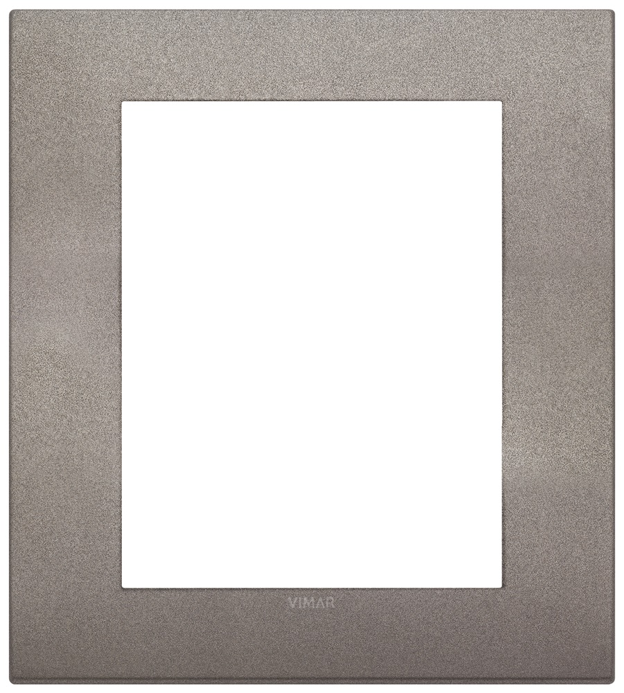 Placca Classic 8 moduli metallo titanio matt per installazioni elettriche