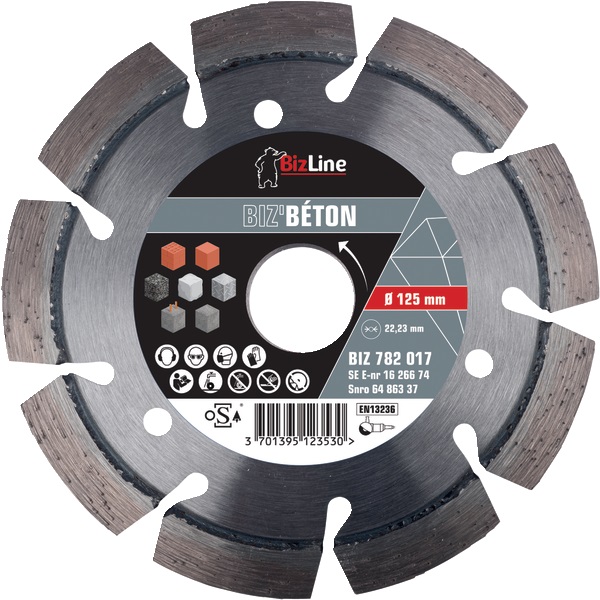 Disco diamantato 125 mm segmenti saldati laser per taglio rapido calcestruzzo