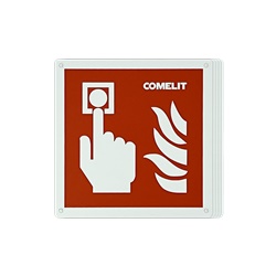 Cartello metallo segnalazione pulsante allarme incendio 120x120 mm 5 pezzi