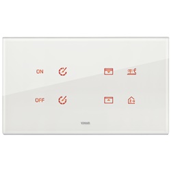 Placca elettronica 5 moduli BS (2+blank+2) cristallo bianco diamante per impianti elettrici