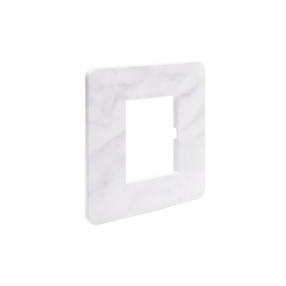 Placca MatixGO 2 moduli tecnopolimero colore Carrara per installazioni elettriche