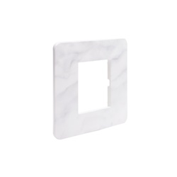 Placca MatixGO 2 moduli tecnopolimero colore Carrara per installazioni elettriche