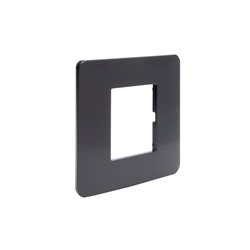 Placca MatixGO 2 moduli black nickel tecnopolimero per installazioni elettriche