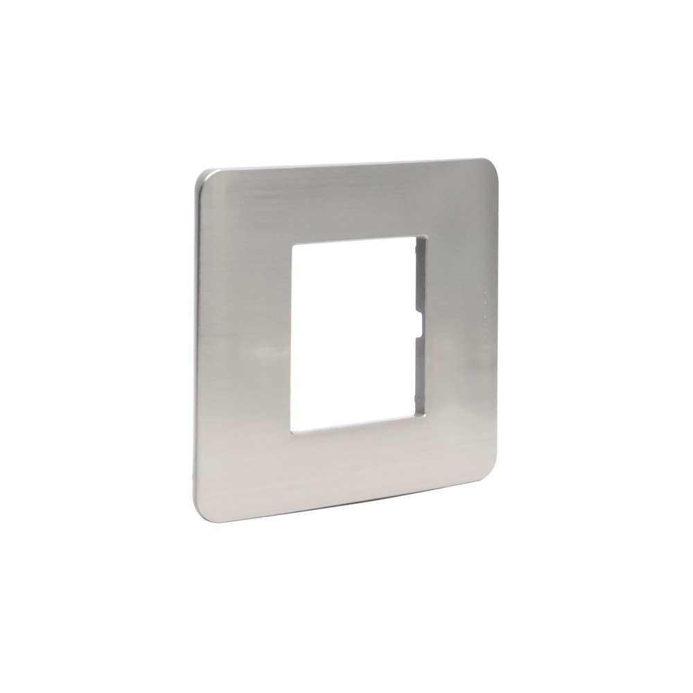 Placca MatixGO 2 moduli steel tecnopolimero per installazioni elettriche