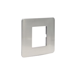 Placca MatixGO 2 moduli steel tecnopolimero per installazioni elettriche