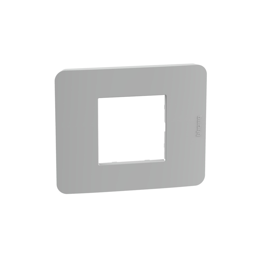 Placca elettrica MatixGO 2 moduli grigio tecnopolimero per installazioni interne