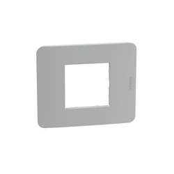 Placca elettrica MatixGO 2 moduli grigio tecnopolimero per installazioni interne