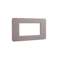Placca elettrica MatixGO 4 posti tortora tecnopolimero design moderno per impianti modulari