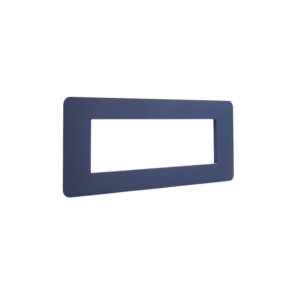 Placca MatixGO 7 moduli tecnopolimero colore blu per impianti elettrici