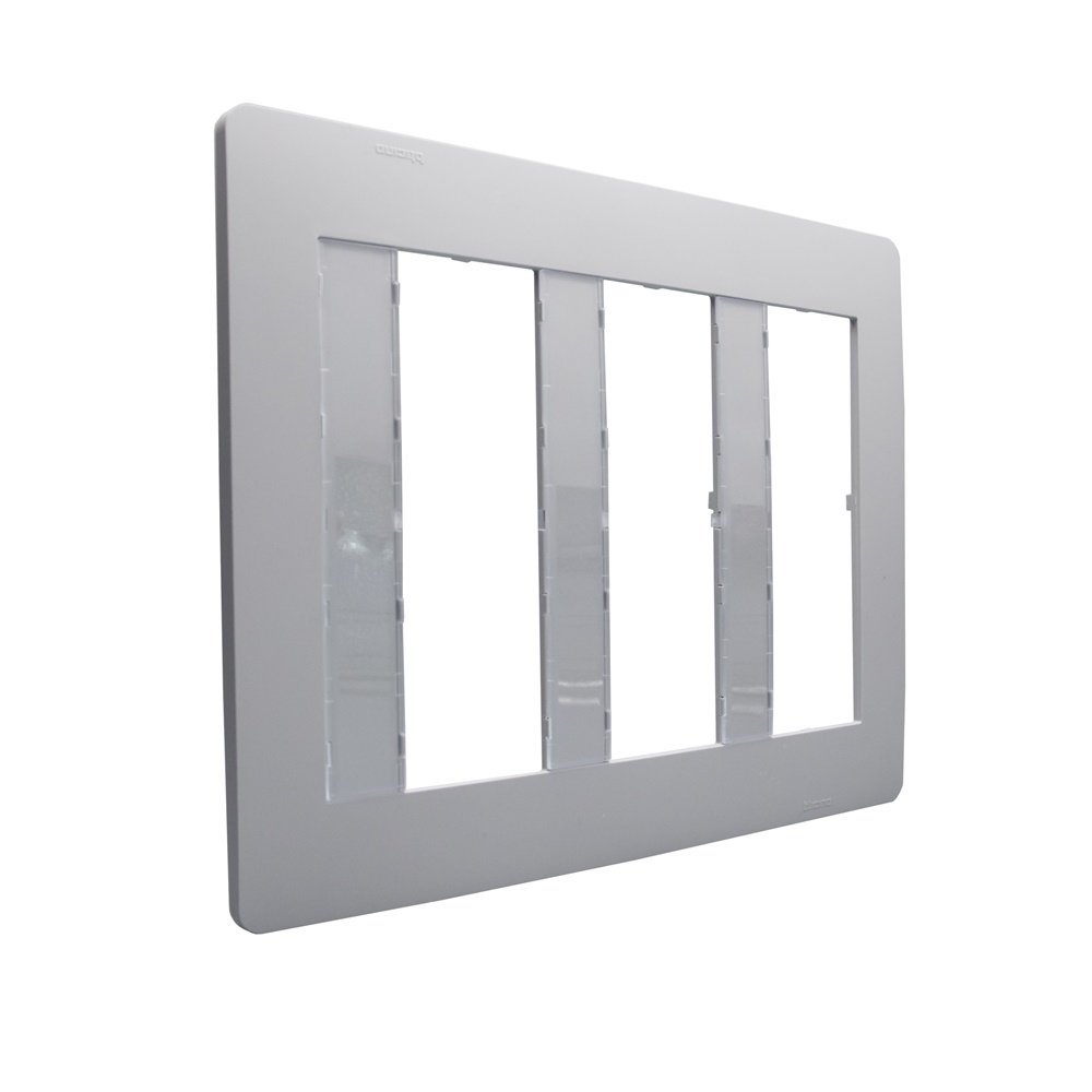 Placca modulare MATIXGO 6+6+6P grigia per impianti elettrici abitativi e professionali
