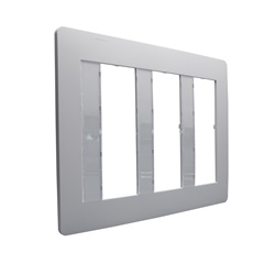 Placca modulare MATIXGO 6+6+6P grigia per impianti elettrici abitativi e professionali