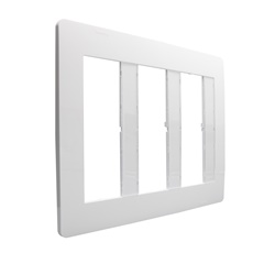 Placca modulare bianca 6+6+6 moduli per installazioni elettriche su scatole Multibox