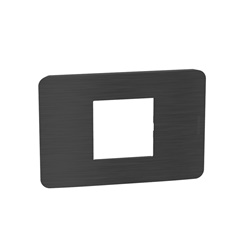 Placca MatixGO 2 moduli centrati tecnopolimero Black Nickel per impianti elettrici