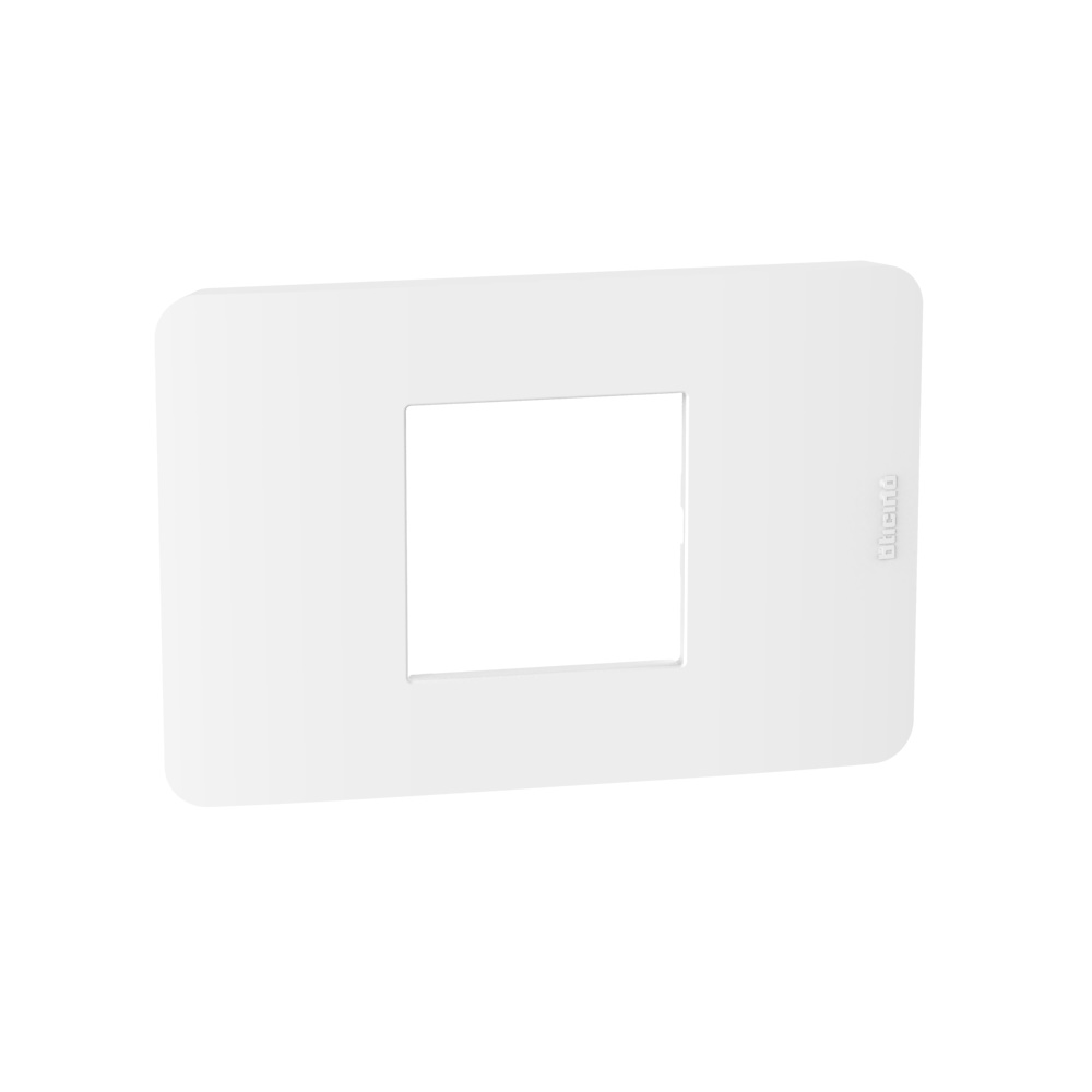 Placca elettrica MatixGO 2 moduli centrata bianca tecnopolimero uso domestico e professionale