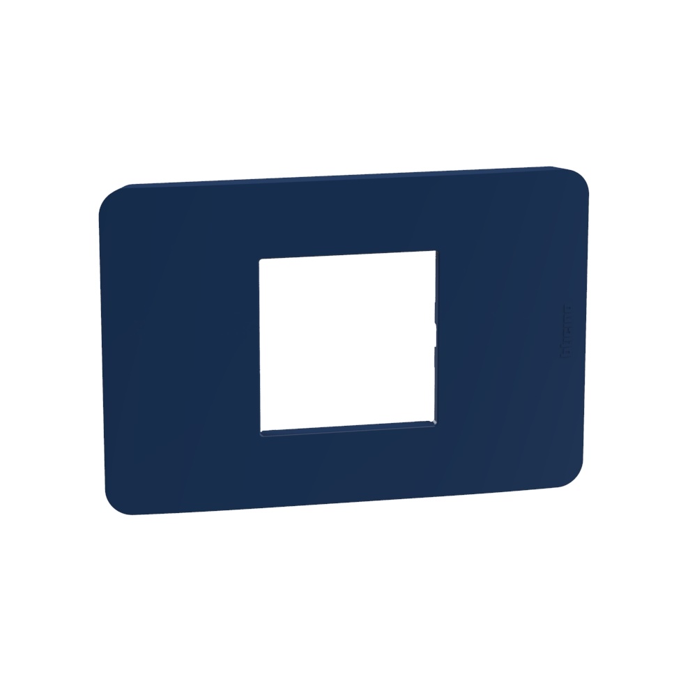 Placca elettrica MatixGO 2 posti centrata blu tecnopolimero per impianti standard