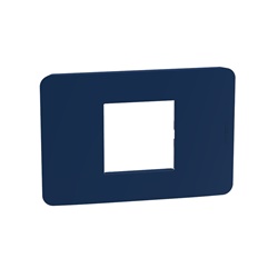Placca elettrica MatixGO 2 posti centrata blu tecnopolimero per impianti standard