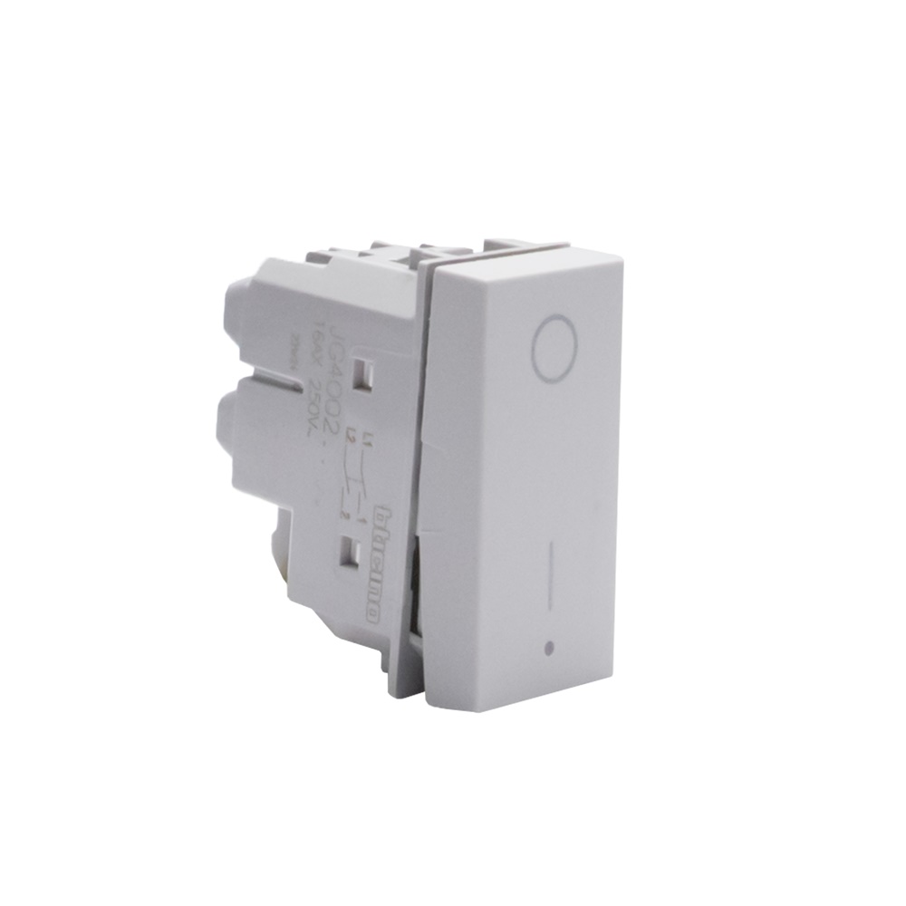Interruttore 2 poli 16A 250V 1 modulo grigio per uso residenziale e commerciale