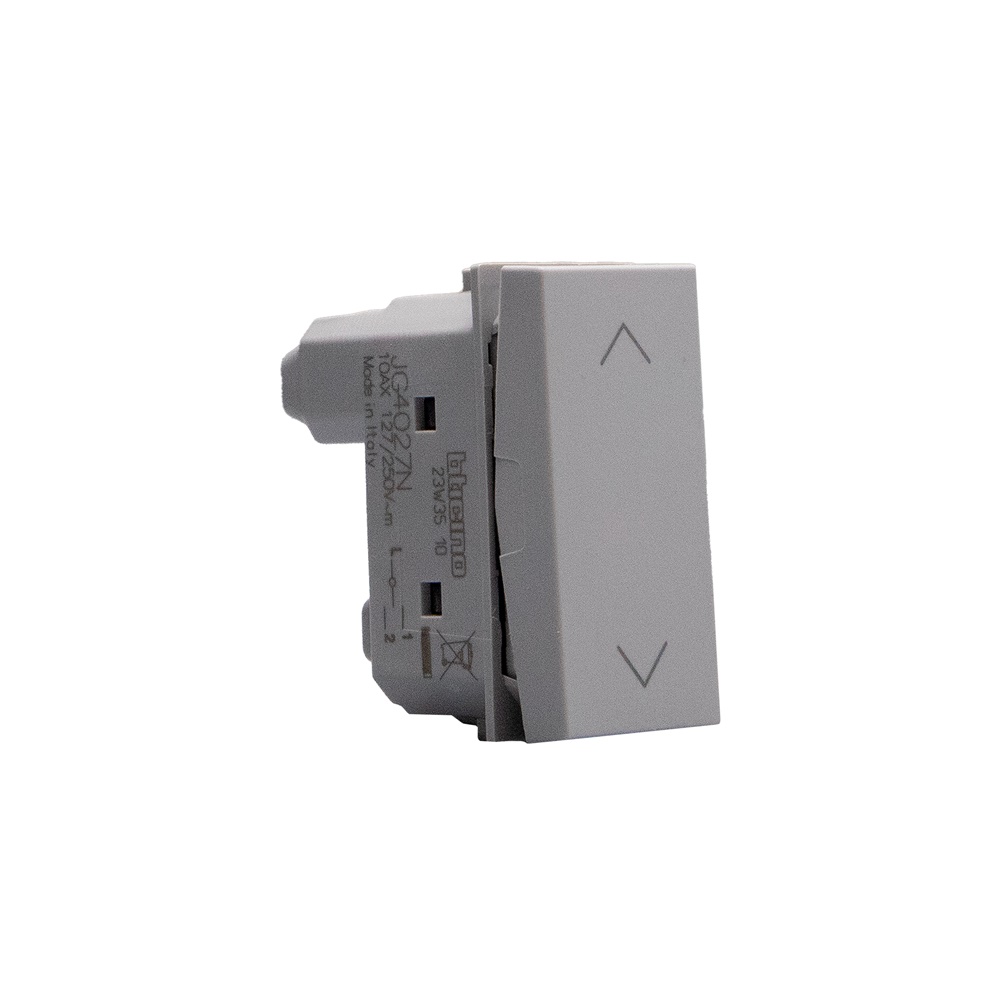 Commutatore elettrico 1P 10 AX 250 Vac tasto 1-0-2 grigio per impianti elettrici