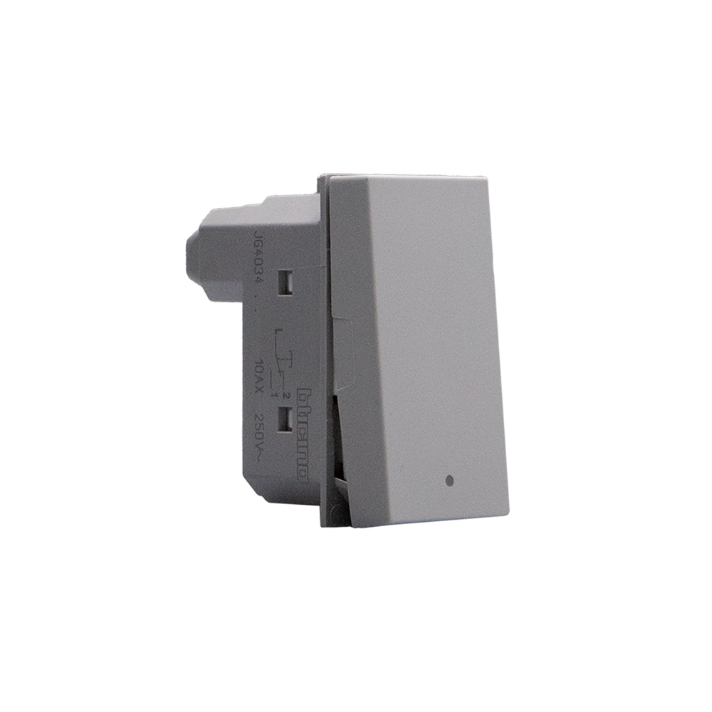 Pulsante 1P NO NC 10A illuminabile grigio per comando elettrico modulare