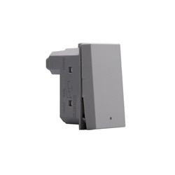 Pulsante 1P NO NC 10A illuminabile grigio per comando elettrico modulare
