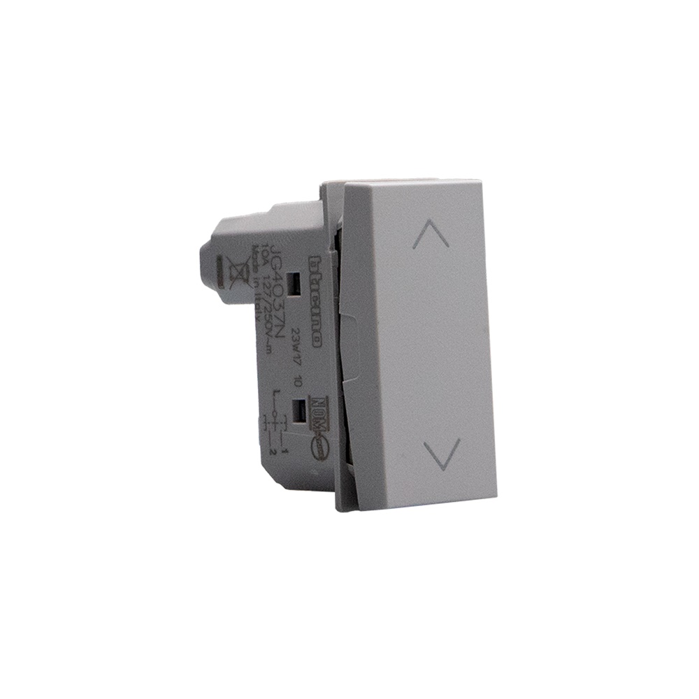 Pulsante doppio interbloccato 10A 250Vac 1 modulo grigio per controllo impianti elettrici