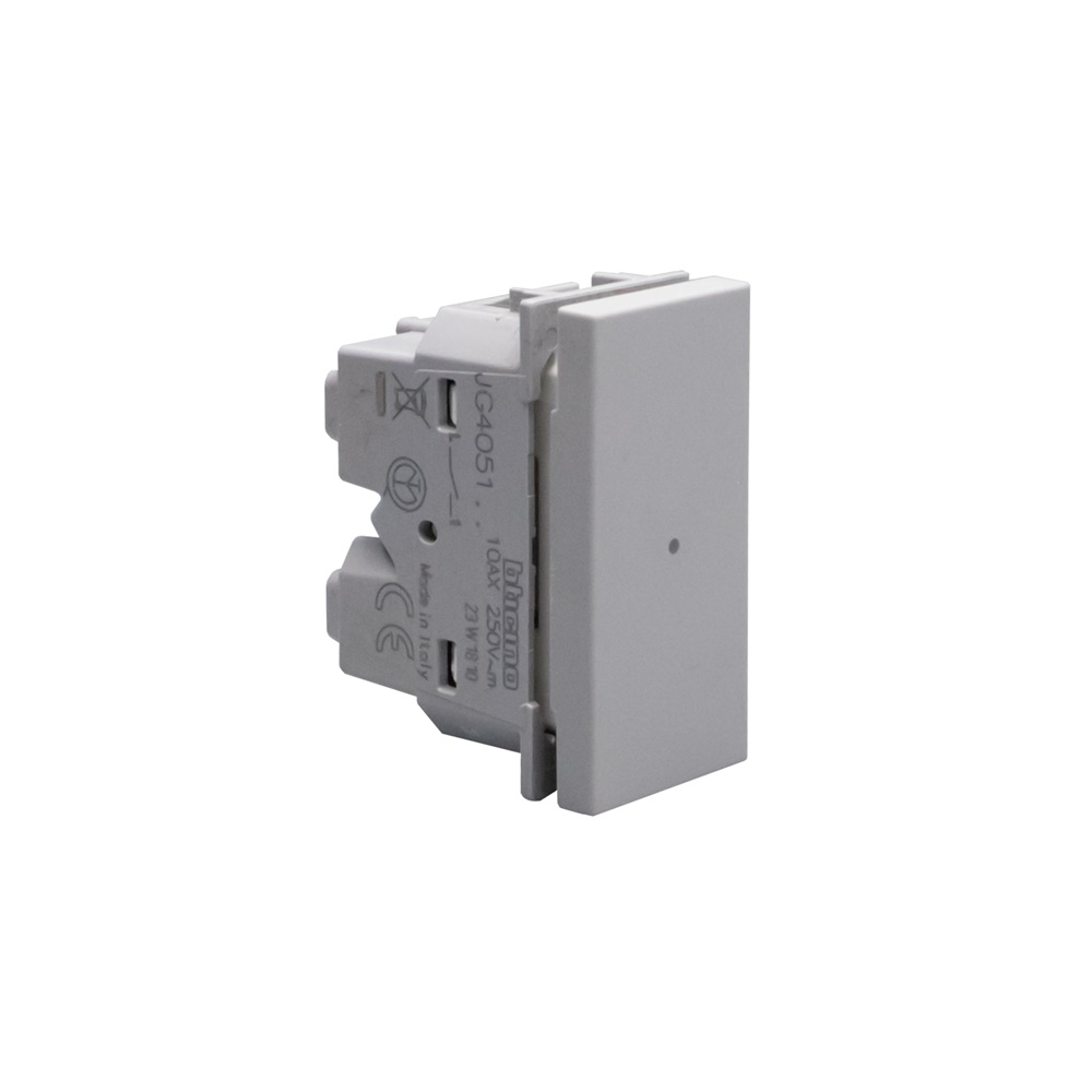 Interruttore unipolare assiale 1P 10AX 250V incasso grigio modulo singolo