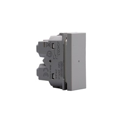 Deviatore assiale unipolare 10AX 1 modulo grigio per impianti elettrici domestici e professionali