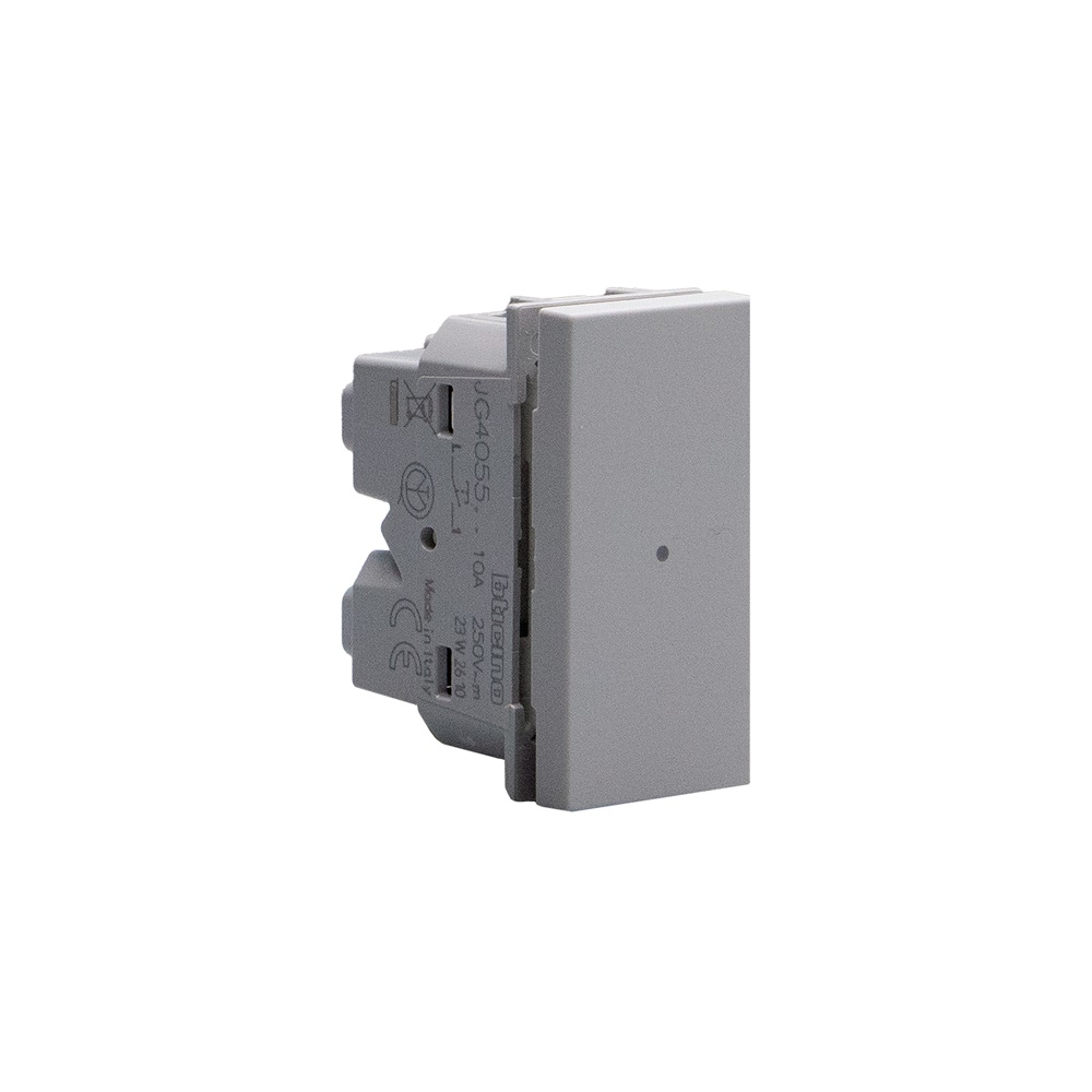 Pulsante elettrico 1P NO 10A assiale grigio per impianti civili e industriali