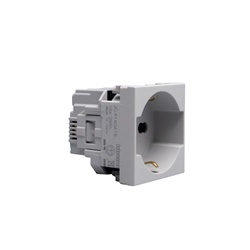 Presa elettrica MATIXGO 2P+T 16A 250V bipasso grigia sicurezza standard Italia e Germania