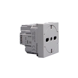 Presa elettrica MatixGO 2P+T 16A 250V grigio flat compatta per installazioni moderne