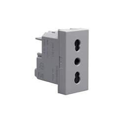 Presa bipasso 2P+T 16A 250V interasse 19-26mm alveoli schermati grigio per uso industriale