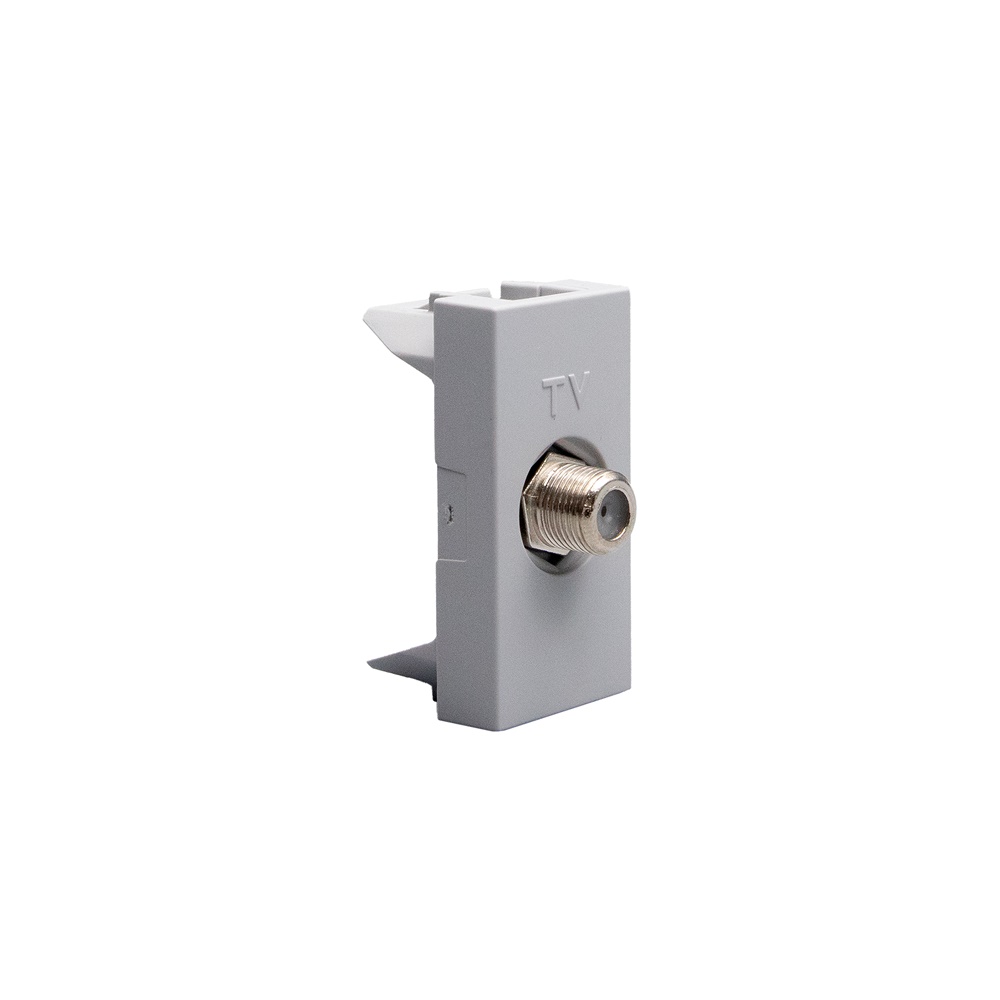Presa SAT tipo F MatixGO 1 modulo 75 ohm grigio per impianti TV satellitari