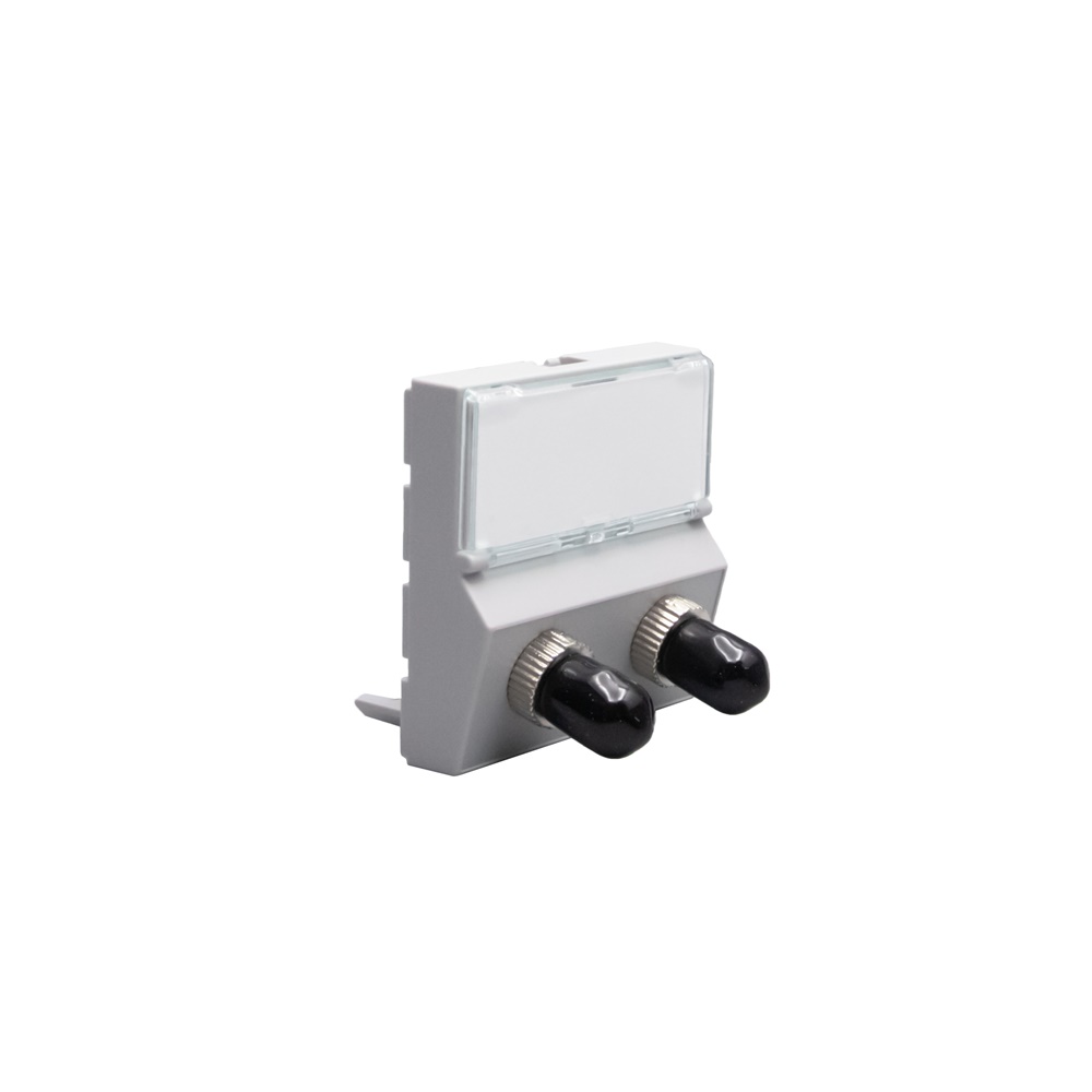 Connettore ottico ST duplex 2 moduli grigio per cavo fibra ottica postazione lavoro