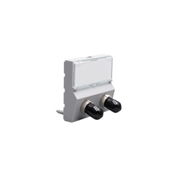 Connettore ottico ST duplex 2 moduli grigio per cavo fibra ottica postazione lavoro