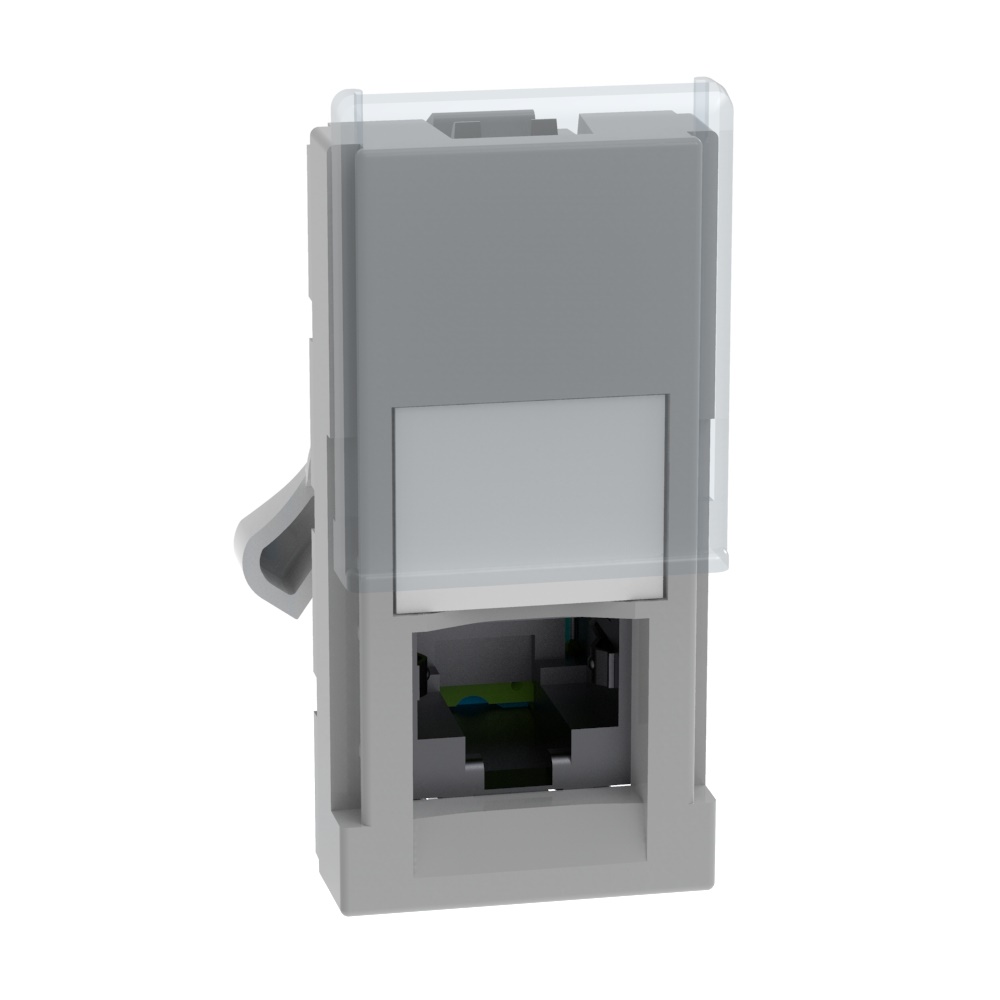 Connettore RJ45 STP Cat6A Toolless grigio incasso