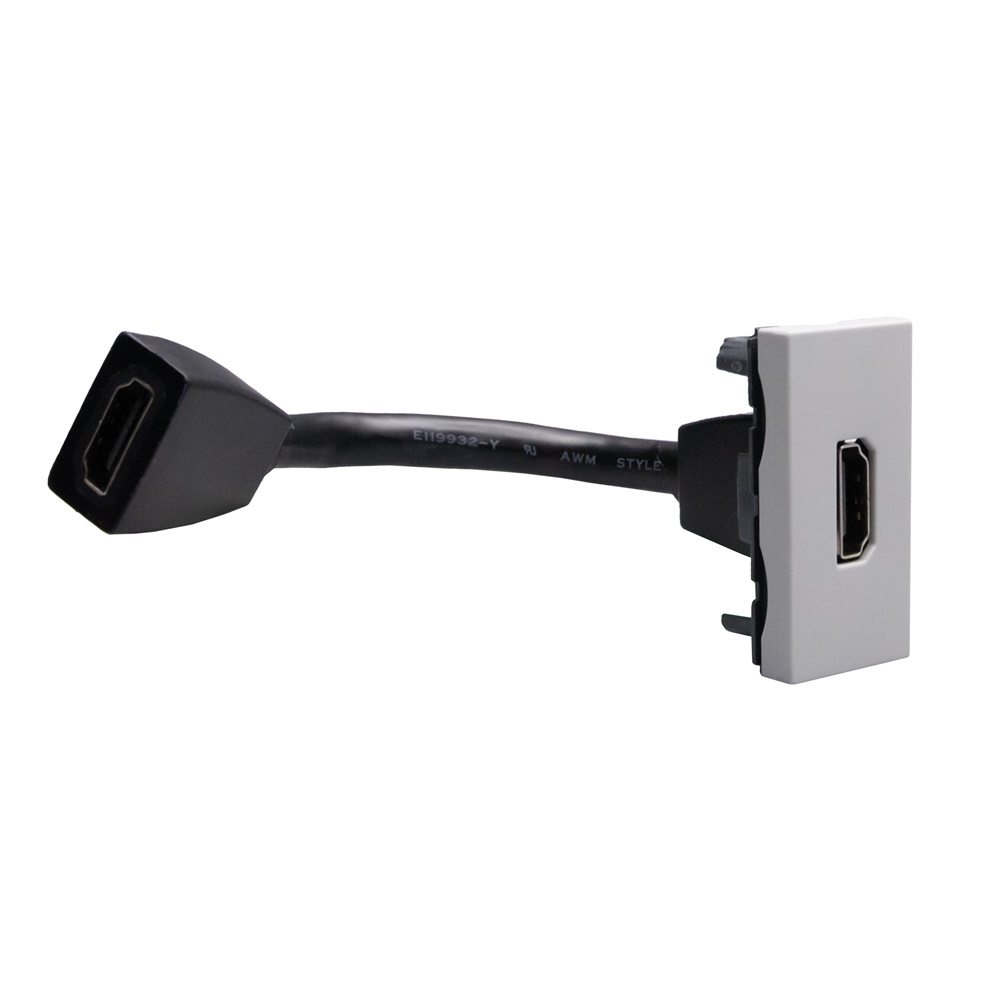 Connettore HDMI 2.0 preconnesso MatixGO grigio 1 modulo per installazioni audiovisive