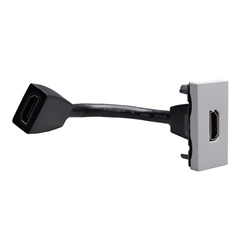 Connettore HDMI 2.0 preconnesso MatixGO grigio 1 modulo per installazioni audiovisive