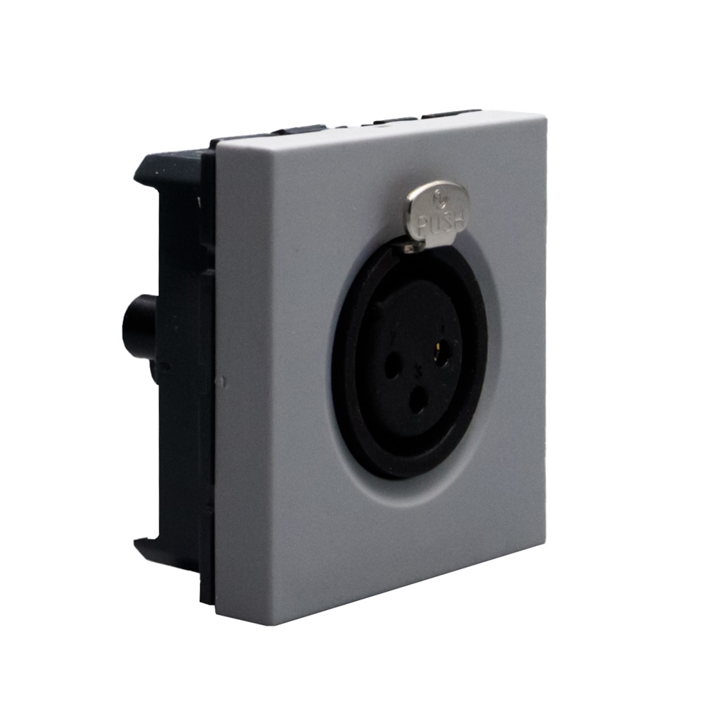 Connettore XLR 3 pin femmina grigio audio 2 moduli MatixGO