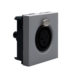 Connettore XLR 3 pin femmina grigio audio 2 moduli MatixGO