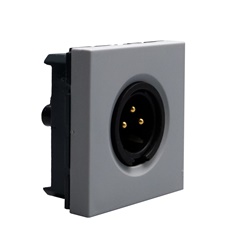 Connettore XLR 3 pin maschio grigio 2 moduli per applicazioni audio professionali