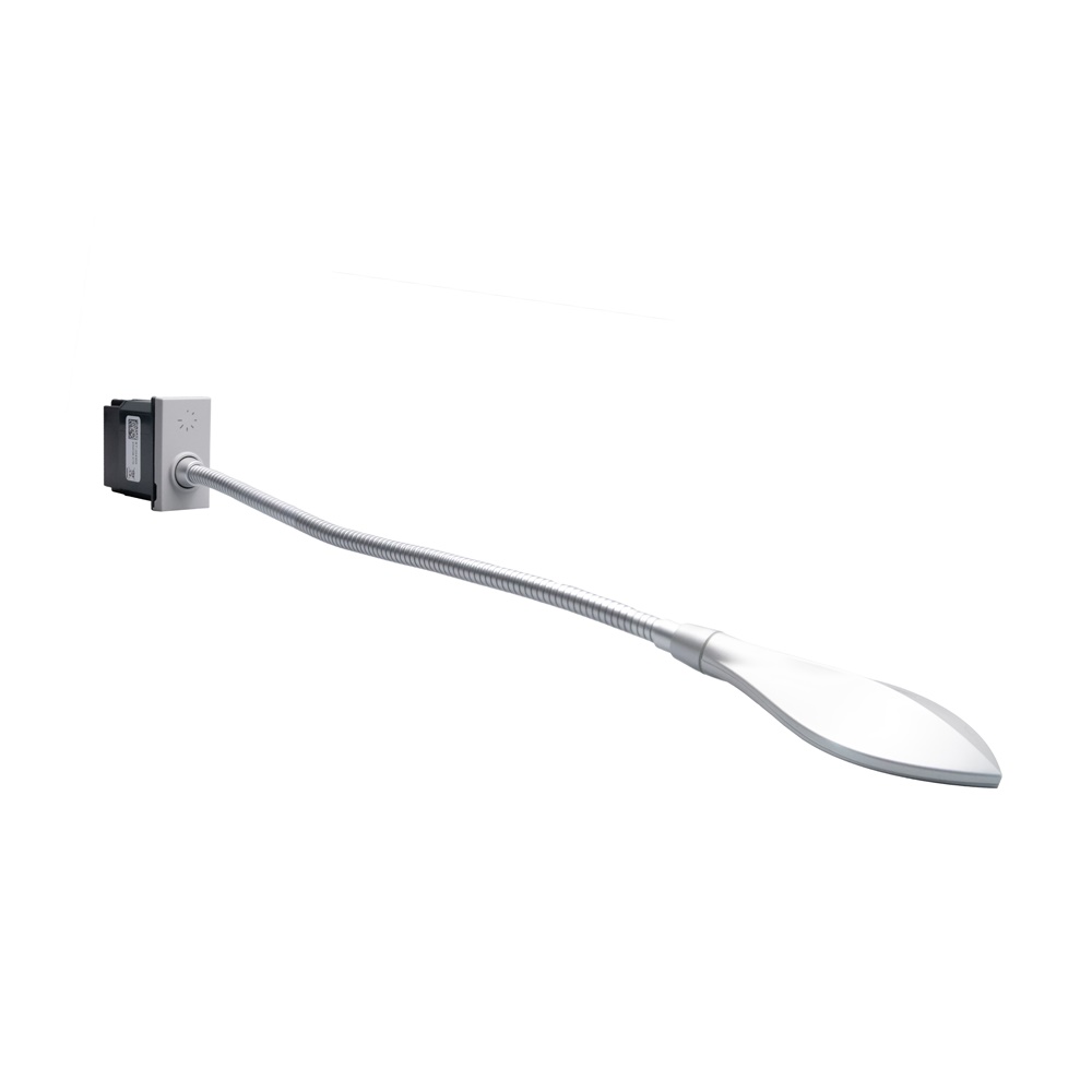 Lampada lettura dimmerabile LED grigia con braccio flessibile 31 cm per letto