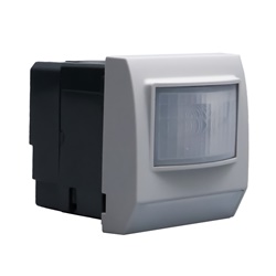 Lampada segnapasso LED bianca 0,5W sensore IR interruttore 230Vac 2 moduli grigio