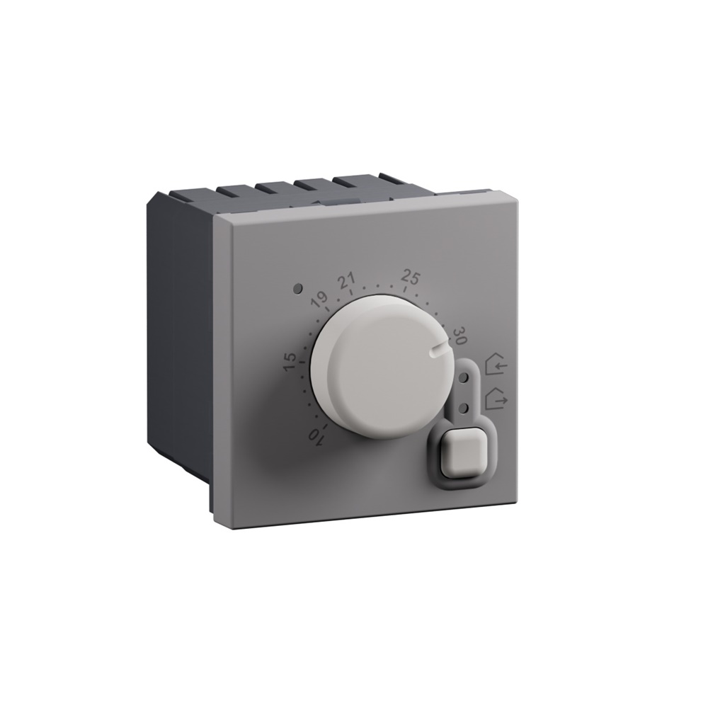 Termostato ambiente elettronico MatixGO 230V 8A 2 moduli grigio controllo riscaldamento preciso