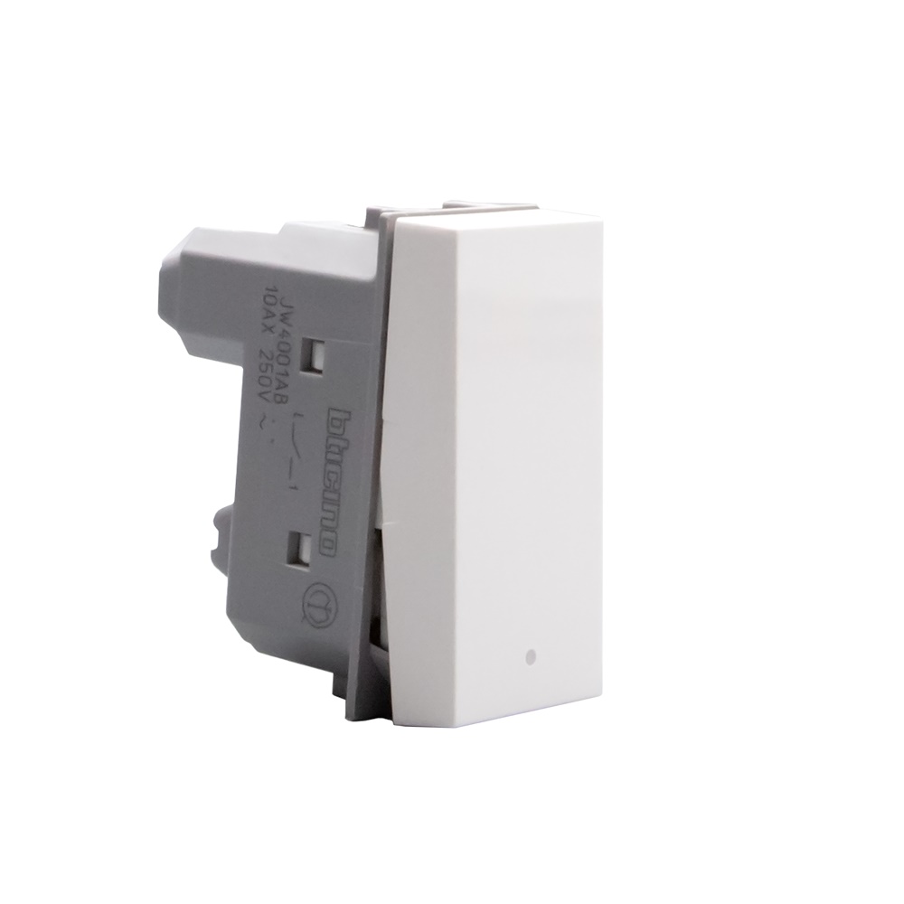 Interruttore unipolare 1P 10AX 1 modulo bianco antibatterico illuminabile per uso domestico e industriale