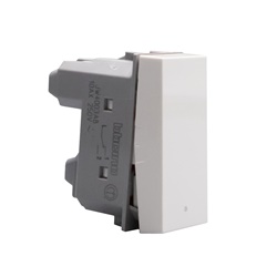 Deviatore basculante 1P 10AX 1 modulo bianco antibatterico illuminabile per impianti elettrici