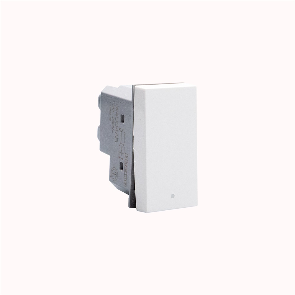 Invertitore basculante 1 modulo 10AX 250V bianco antibatterico illuminabile LED