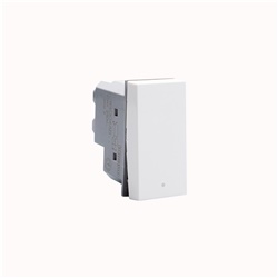 Invertitore basculante 1 modulo 10AX 250V bianco antibatterico illuminabile LED