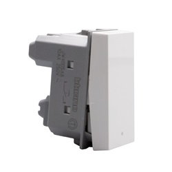 Pulsante basculante 1P NO 10A 1 modulo bianco antibatterico illuminabile per impianti elettrici